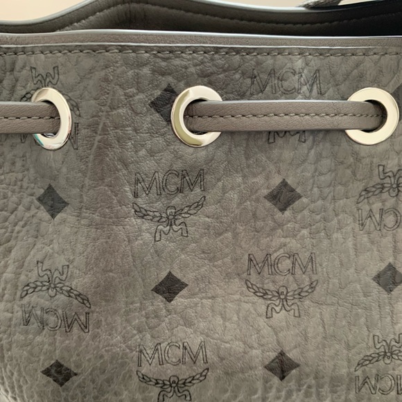 MCM Phantom Grey Small Drawstring Handbag - Picture 13 of 15